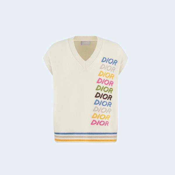 디올 울 캐시미어 슬리브스 스웨터