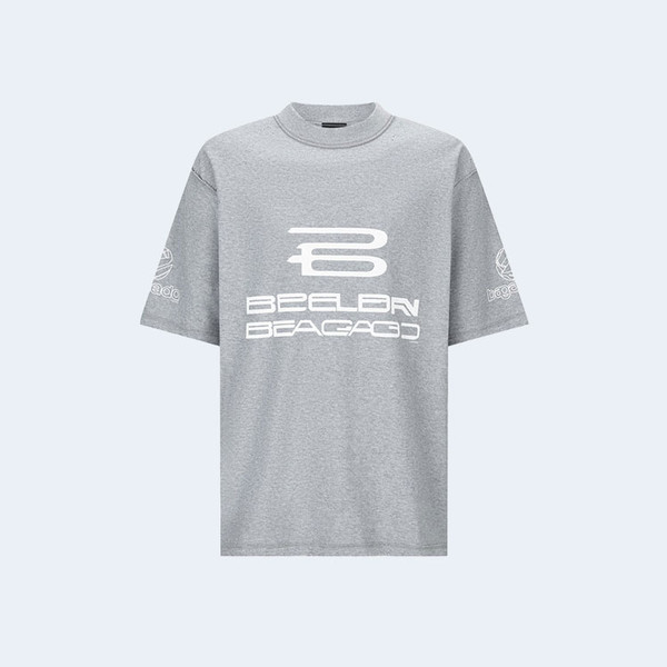 발렌시아가 AI 제너레이티드 미디엄 핏 티셔츠 그레이