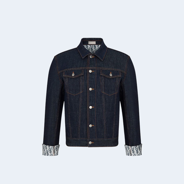 디올 오블리크 로우 코튼 데님 블루종