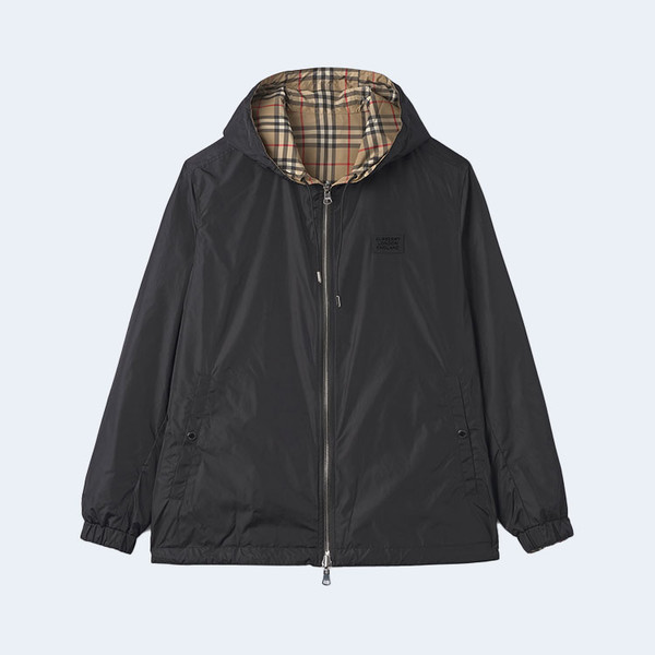 버버리 아카이브 베이지 리버시블 후드 재킷