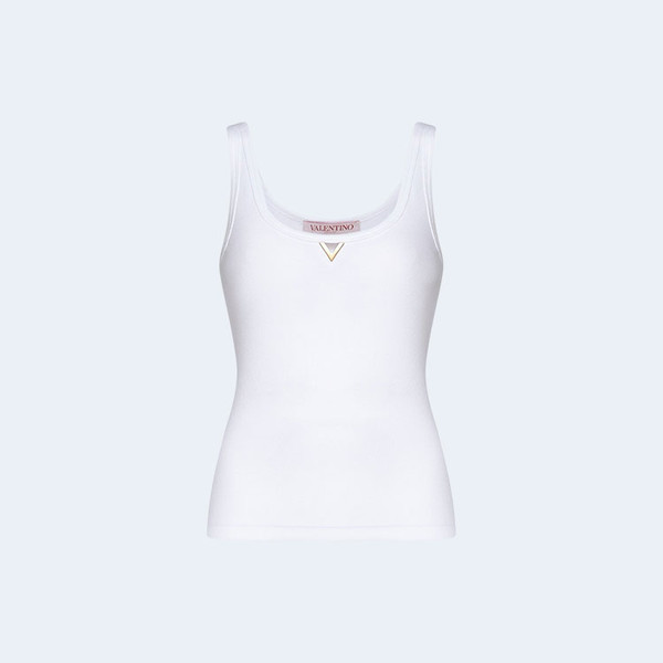 발렌티노 V골드 골지 민소매 탱크 탑