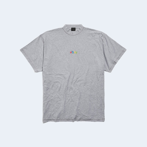 발렌시아가 이베이 인사이드 아웃 오버사이즈 티셔츠 그레이 & 실버