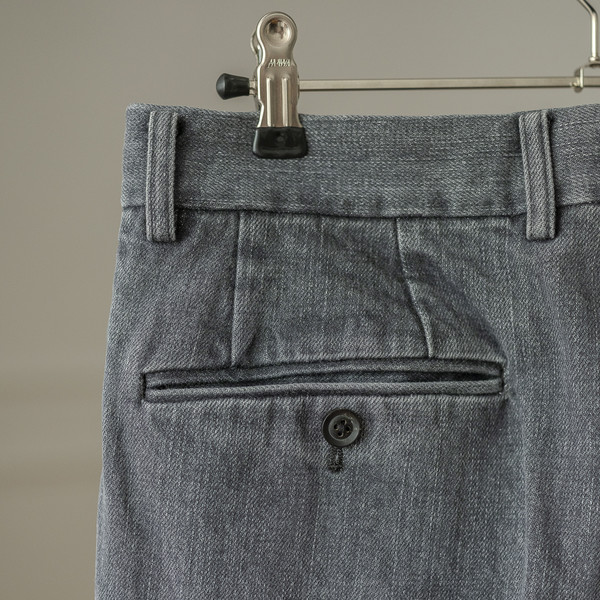 INTÉRIM [인테림] - Milk Paint Used Black Denim 2-Tuck