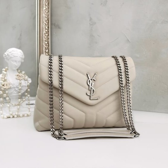 YSL 입생로랑 모노그램 루루백 스몰 크림 은장