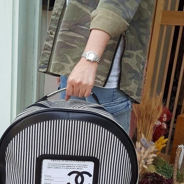 CHANEL 샤넬 스트라이프 여행구