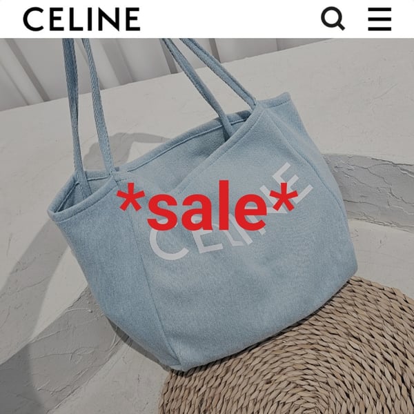 CELINE 셀린느 로고 데님 에코백