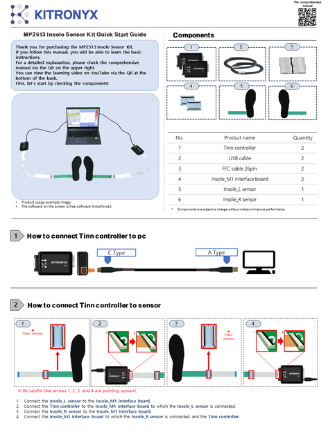 [Document] Quick Start Guide - MP2513 Insole Sensor Kit : manual