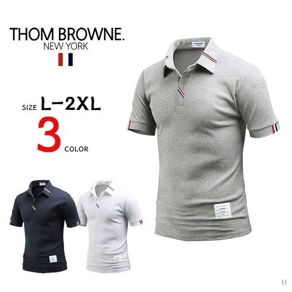 THOM BROWNE 톰브라운 카라 포인트 반팔 카라티