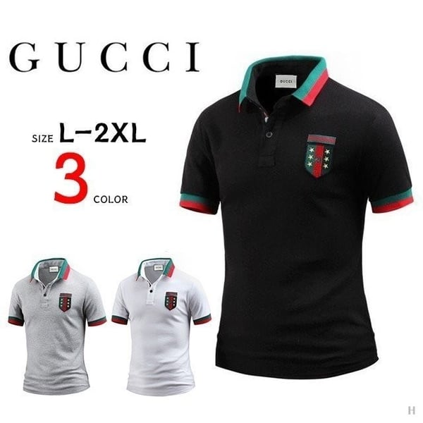 GUCCI 구찌 방패 자수 와펜 반팔 카라티