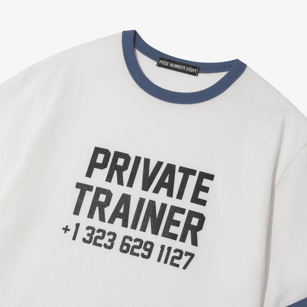 【POSE NUMBER EIGHT】P.T RINGER TEE (WHITE/SMOKE BLUE) P.T RINGER TEE (WHITE/SMOKE BLUE) : POSE NUMBER EIGHT | 포즈