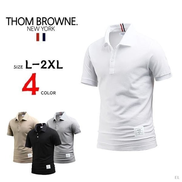 THOM BROWNE 톰브라운 카라 테잎 PK 반팔 카라티