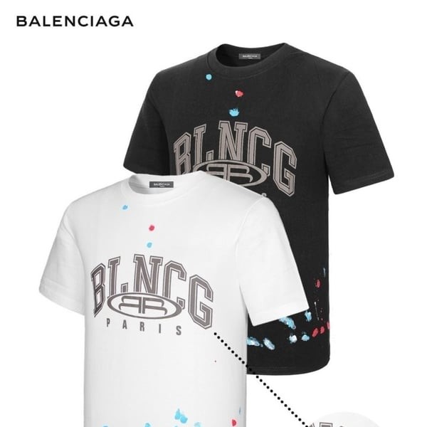 BALENCIAGA 발렌시아가 페인팅 나염 반팔티