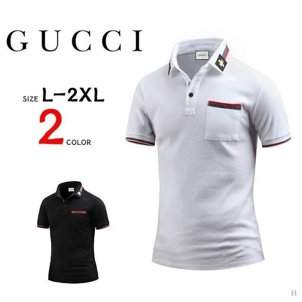 GUCCI 구찌 카라 자수 패치 반팔 카라티