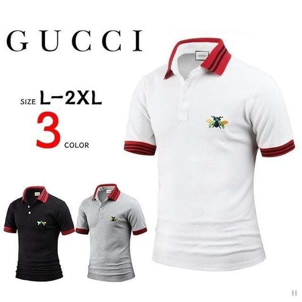 GUCCI 구찌 벌 자수 반팔 카라티
