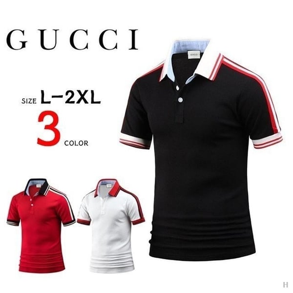 GUCCI 구찌 숄더 배색 반팔 카라티
