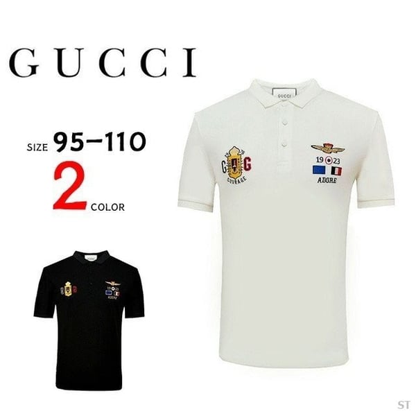 GUCCI 구찌 1923 아도르 자수로고 반팔 카라티