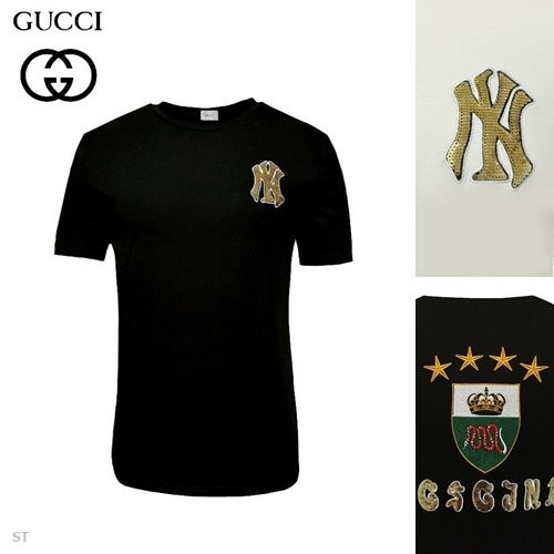 GUCCI 구찌 스팽글 자수 라운드 반팔티