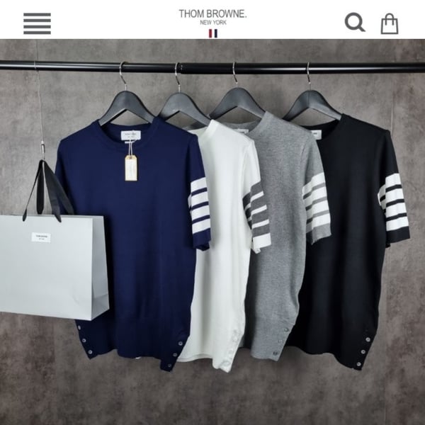 THOM BROWNE 톰브라운 사선완장 반팔 니트