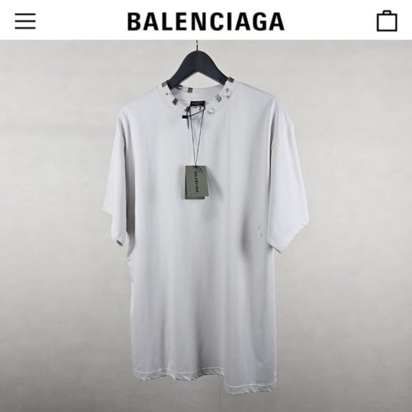 BALENCIAGA 발렌시아가 piercing 피그먼트 라운드 티셔츠
