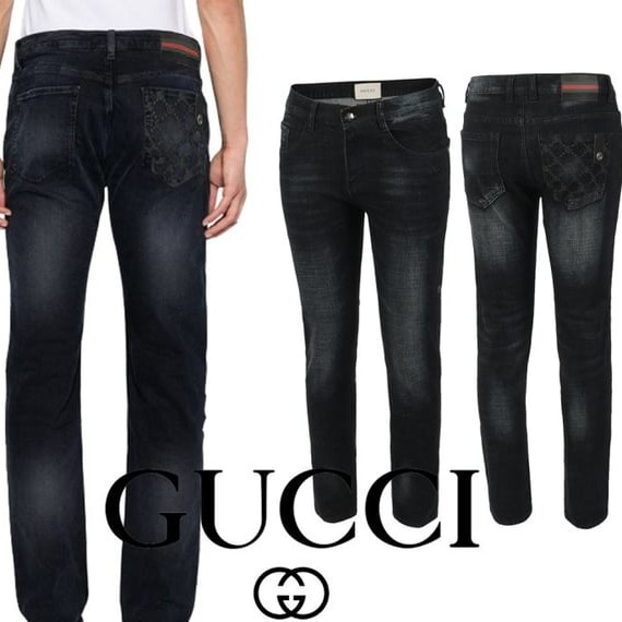 GUCCI 구찌 시마 포켓 블랙워싱 슬림진