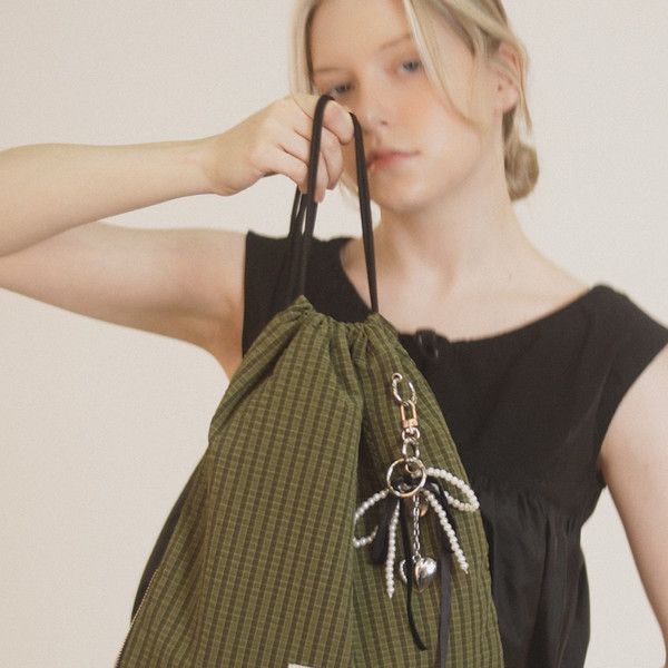 ◆masmarulez◆ Gym sack string bag plaid check orange 50111 MUSINSA | MASMARULEZ [INT] Gym sack string bag _ plaid check