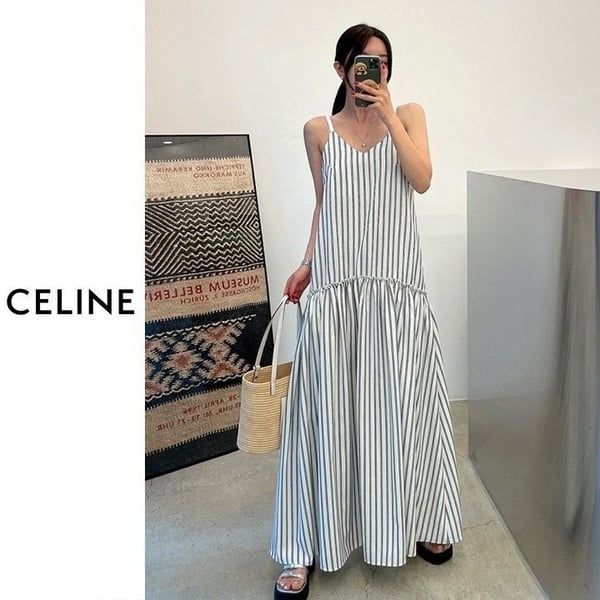 CELINE 셀린느 스트라이프 나시 캉캉원피스