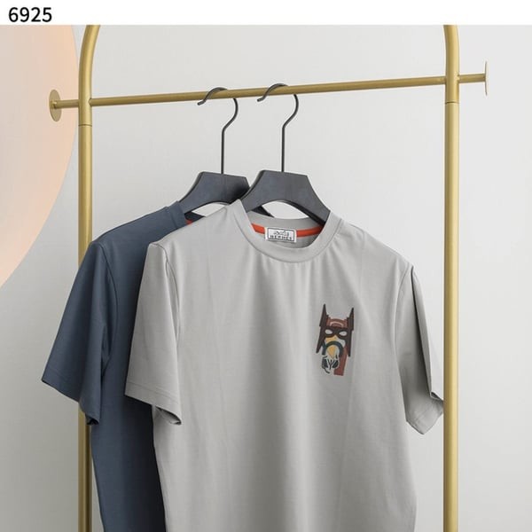 HERMES  에르메스 남성 배트맨 패치 실키 반팔티셔츠