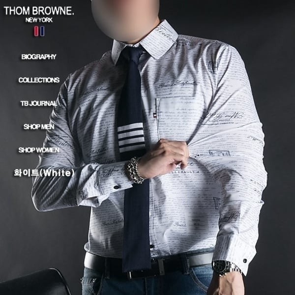 THOM BROWNE 톰브라운 슬림핏 프린팅셔츠
