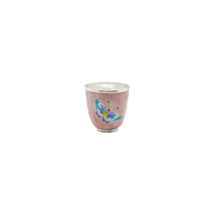 Butterfly Silver Cloisonné Gyeyoungbae (peach pink)