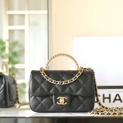 CHANEL 샤넬 22 체인 투명 탑핸들 미니백