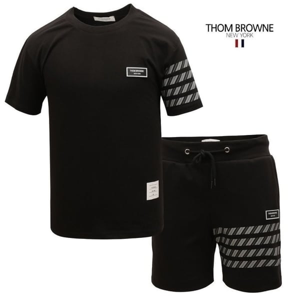 THOM BROWNE 톰브라운 4바 반팔 & 반바지 트레이닝세트