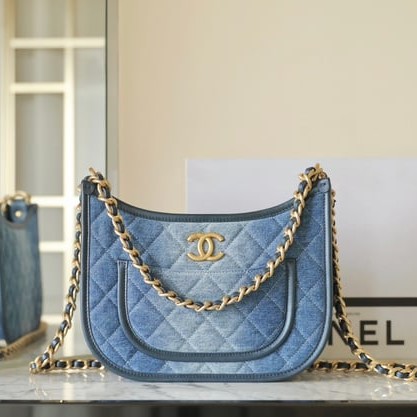 CHANEL 샤넬 데님 호보백