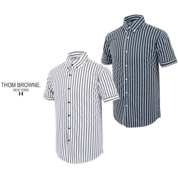 THOM BROWNE 톰브라운 스트라이프 반팔 셔츠