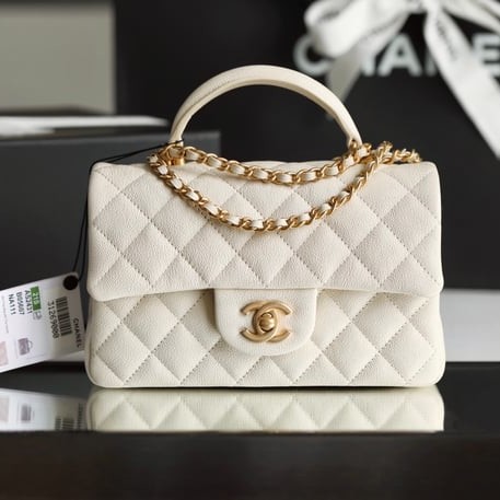 CHANEL 샤넬 카프스킨 미니 탑 핸들백