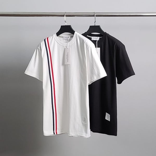 THOM BROWNE 톰브라운 세로 삼선줄 오버 반팔티