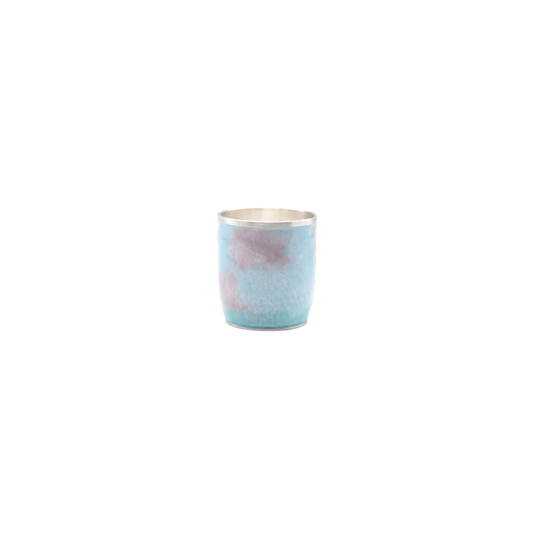 Ice-Crack Silver Cloisonné Water Cup (sky blue, small)