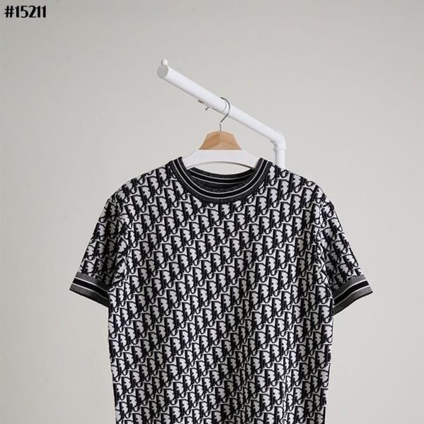 DIOR 디올 오블리크 자카드 숏 니트 탑