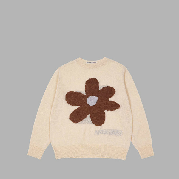 【THE MUSEUM VISITOR】 FLOWER JACQUARD SUMMER KNIT (BEIGE) FLOWER JACQUARD SUMMER KNIT (BEIGE) : THE MUSEUM VISITOR