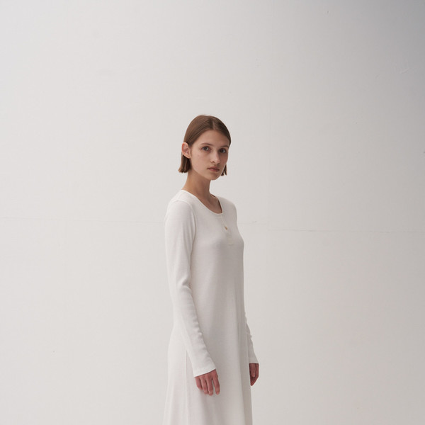 【MONOHA】Claude Button Dress 2 Colors Claude button dress (white / black) : MONOHA