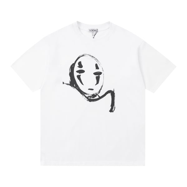 LOEWE 로에베 미야자키 하야오 시리즈 Spirited Away 공동 브랜드 얼굴 없는 남성 프린트 반팔