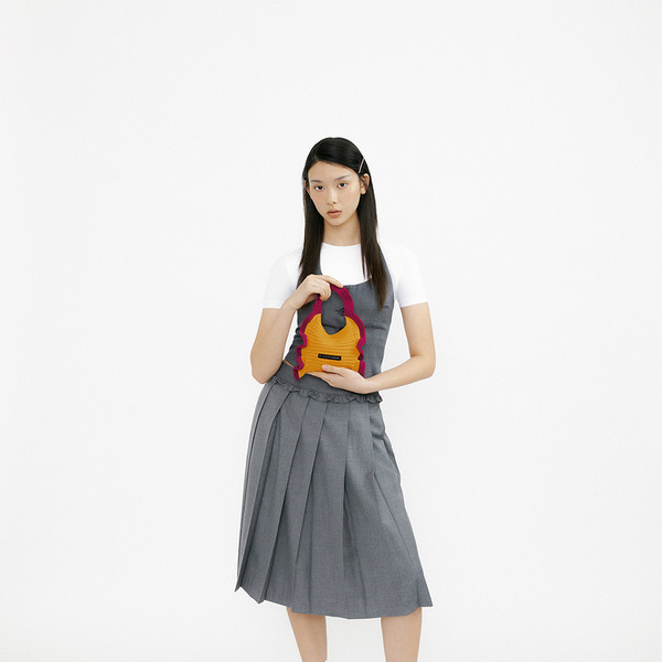 Ruffle Mini Tote Bag Yellow Pink : PLEATSMAMA: Sustainable