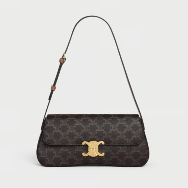 CELINE 셀린느 미디엄 롤라백  트리옹프 캔버스 & 카프스킨 탠