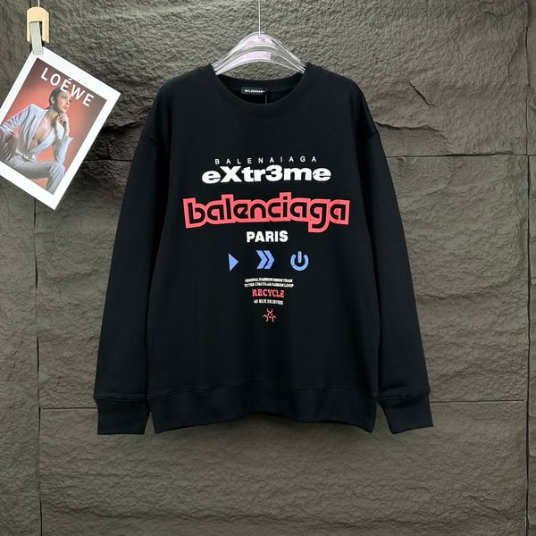 BALENCIAGA 발렌시아가 문자 로고 커플 스타일 라운드 넥 스웨트셔츠