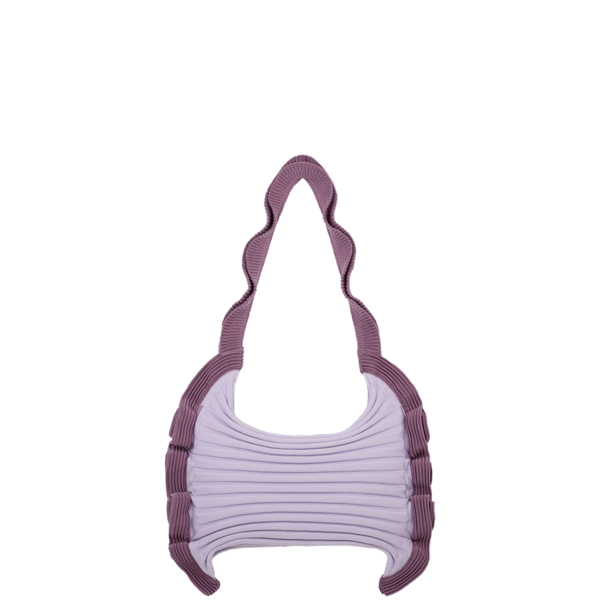 Ruffle Shoulder Bag Grape : PLEATSMAMA: Sustainable Knit