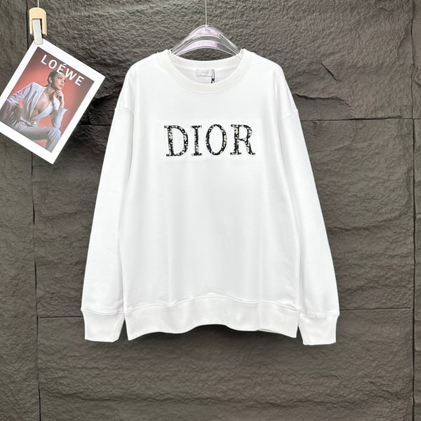 DIOR 디올 레터 커플 스타일 라운드 넥 스웨트셔츠