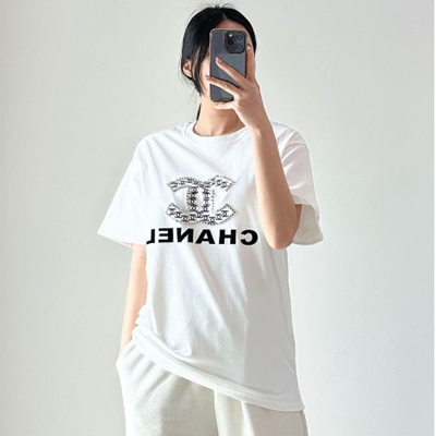 CHANEL 샤넬 로고 썸머 반팔티