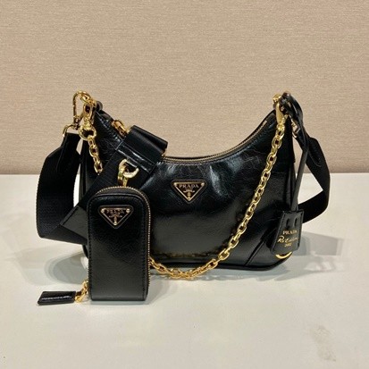 PRADA 프라다 리에디션 사피아노 트리밍 리나일론 호보백