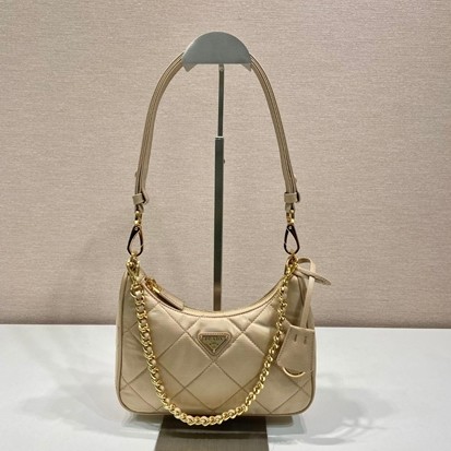 PRADA 프라다 리에디션 사피아노 트리밍 리나일론 호보백