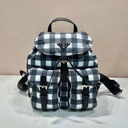 PRADA 프라다 리나일론 체크무늬 스몰 백팩
