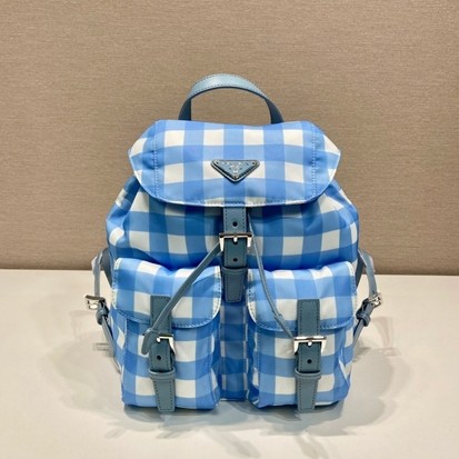 PRADA 프라다 리나일론 체크무늬 스몰 백팩